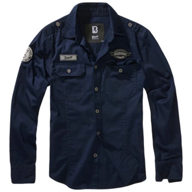 Brandit Luis Vintage Shirt With Badges Navy Size Xx Large