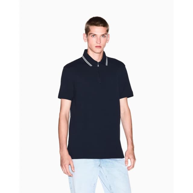 Armani Exchange Mens Short Sleeve Polo Shirt - Blue Male S