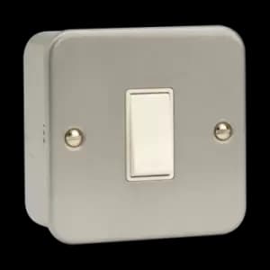 Click Scolmore Essentials Metal Clad 1 Gang 2 Way 10A Switch (No K/O) - CL011B