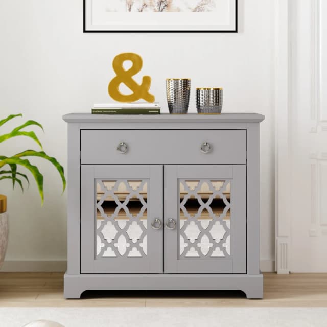 GFW Honiton 2 Door 1 Drawer Sideboard Grey