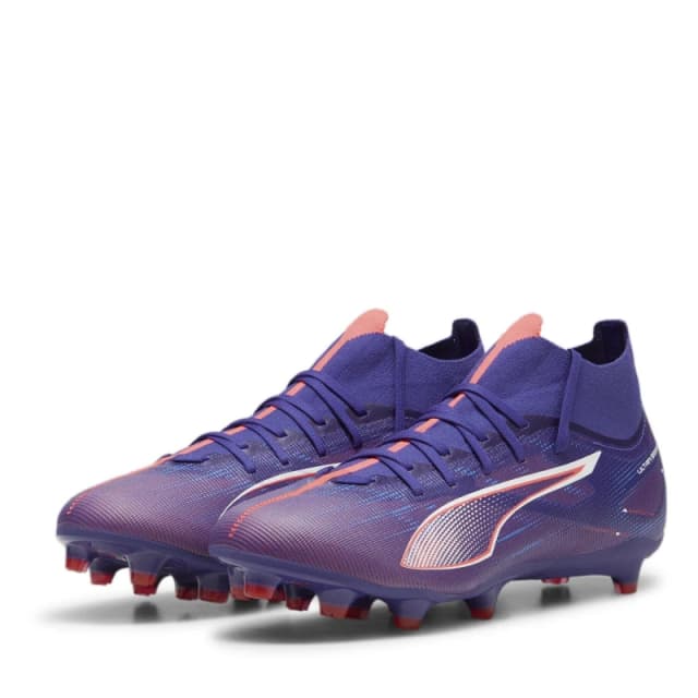 Puma Ultra Match+ Firm Ground Football Boots Mens Purple/Wht/Org male 8.5 (42.5)