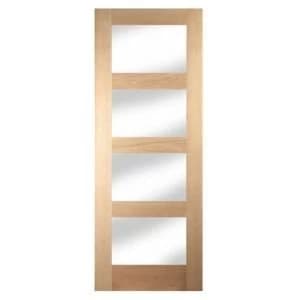 4 Panel Shaker Oak veneer Internal Door H1981mm W762mm