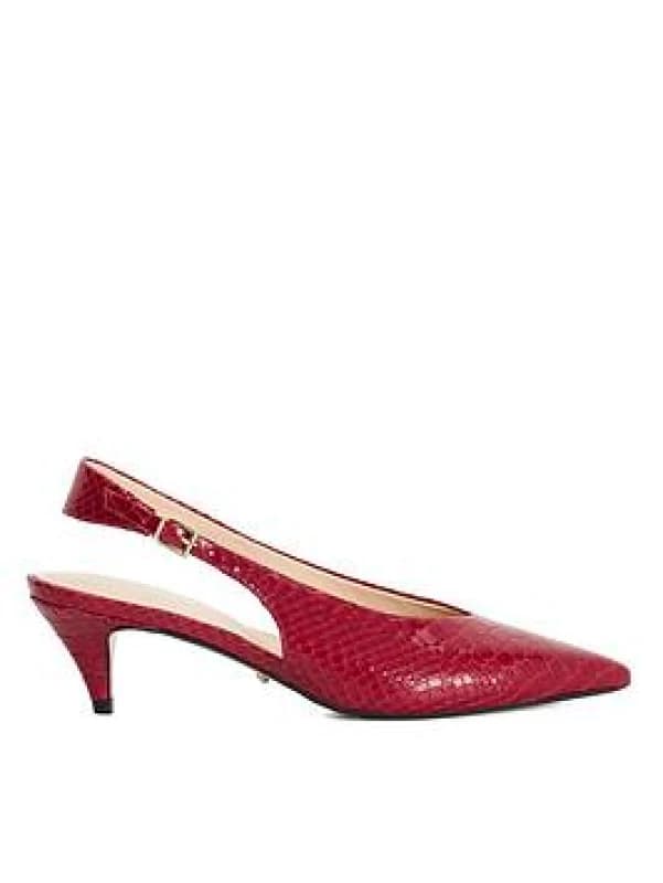 Dune London Womens 'Connect' Leather Strappy Heels in Red Size: 3 Red Female 3