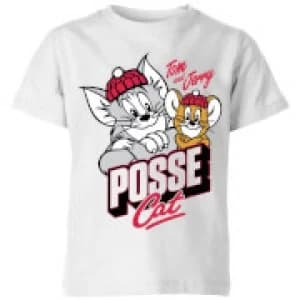 Tom & Jerry Posse Cat Kids T-Shirt - White - 11-12 Years