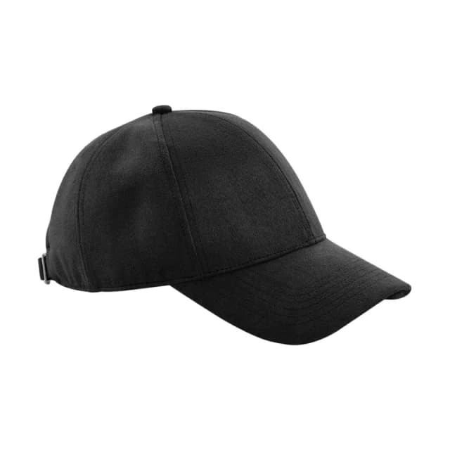 Beechfield Beechfield Men 6 Panel Faux Suede Cap in Black One Size Male 5063425913909