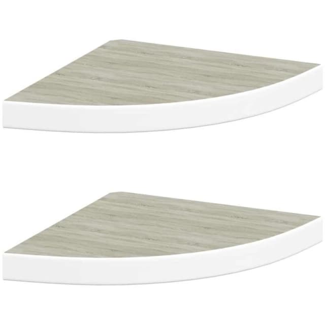 VIDAXL Vidaxl - Wall Corner Shelves 2 pcs Oak and White 35x35x3.8cm mdf 8720286417416