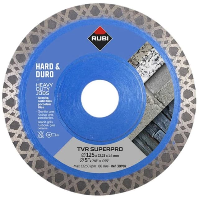Rubi TVR Superpro Viper Diamond Blade for Hard Materials 30987 Diameter: 125mm