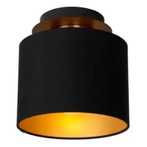 Lucide FUDRAL - Flush Ceiling Light - Ø20cm - 1xE27 - Black
