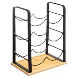 Nera Metal & Wood 6 Bottle Wine Rack Natural