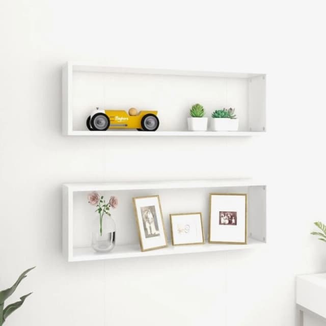VIDAXL Vidaxl - Wall Cube Shelf 2 pcs White 80x15x26.5cm Engineered Wood 8720286595244