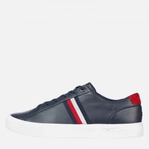 Tommy Hilfiger Mens Corporate Leather Low Top Trainers - Desert Sky - UK 10