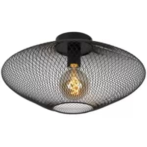 Lucide MESH - Flush Ceiling Light - Ø45cm - 1xE27 - Black