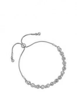 Jon Richard Silver Tennis Crystal Toggle Bracelet Embellished Made With Swarovski Crystals