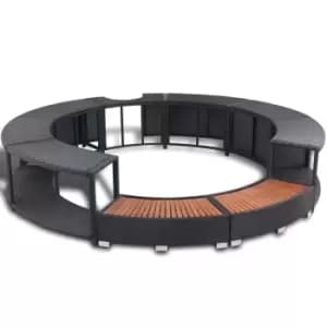 Vidaxl Poly Rattan Spa Surround - Black