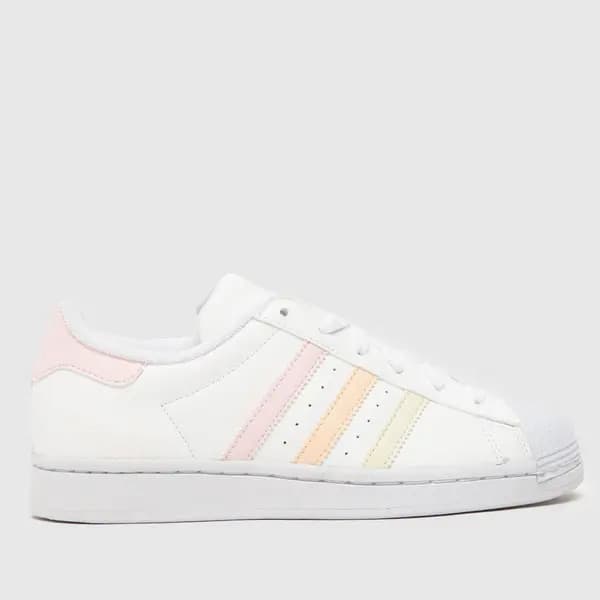 adidas white multi superstar Girls Youth trainers White UK 3