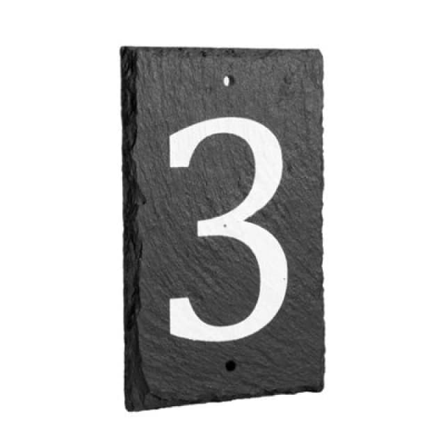 Nicola Spring Slate House Sign - 9 X 14.5Cm - Number 3