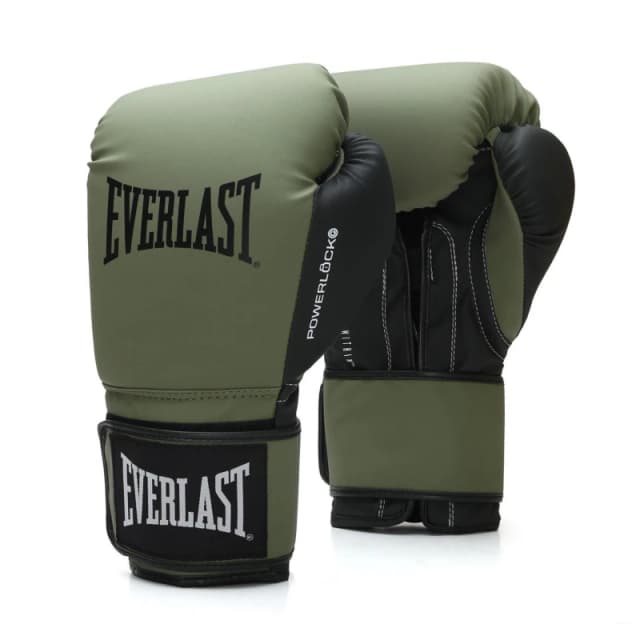 Everlast Powerlock Boxing Hook & Loop Glove Olive Green unisex 10oz