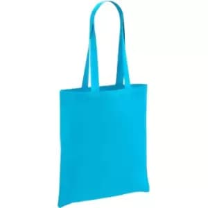 Cotton Long Handle Shopper Bag (One Size) (Turquoise) - Brand Lab