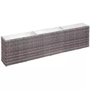 Vidaxl - Garden Raised Bed with 3 Pots 150x20x40cm Poly Rattan Grey - Grey