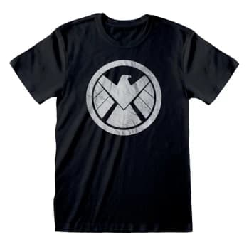 Marvel Comics Avengers - Shield Logo Unisex Medium T-Shirt - Black