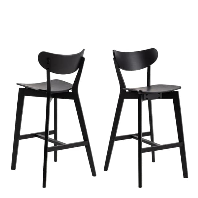 Furniture To Go Roxby Bar Stool in Black Set of 2 in Brown Brown Unisex