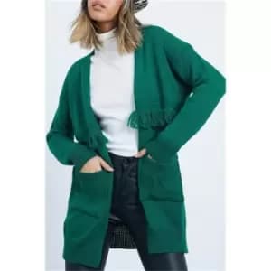 I Saw It First Green Fringe Detail Cardigan - Green