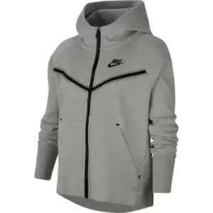 Nike Sportswear Tech Fleece Big Kids (Girls') Full-Zip Hoodie - Grey