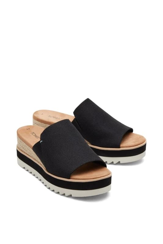 TOMS Womens Diana Mule Wedge in Black Size: 4 Black Female 4
