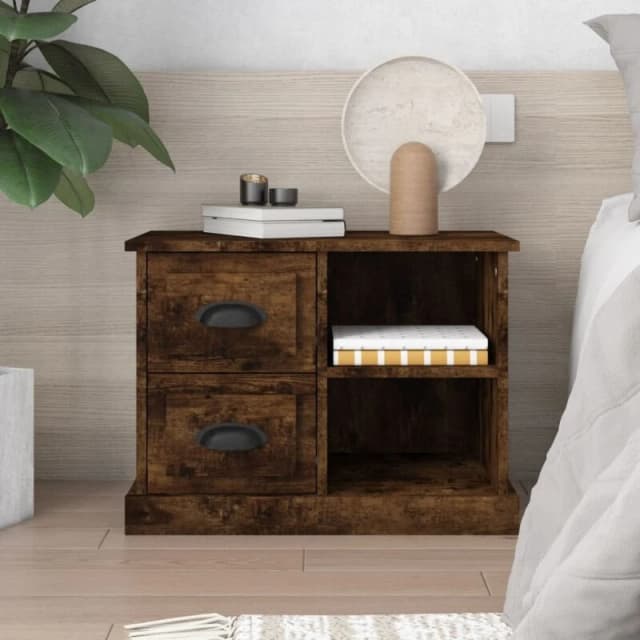 VIDAXL Bedside Cabinet Smoked Oak 60x35.5x45cm Vidaxl 8720845792633