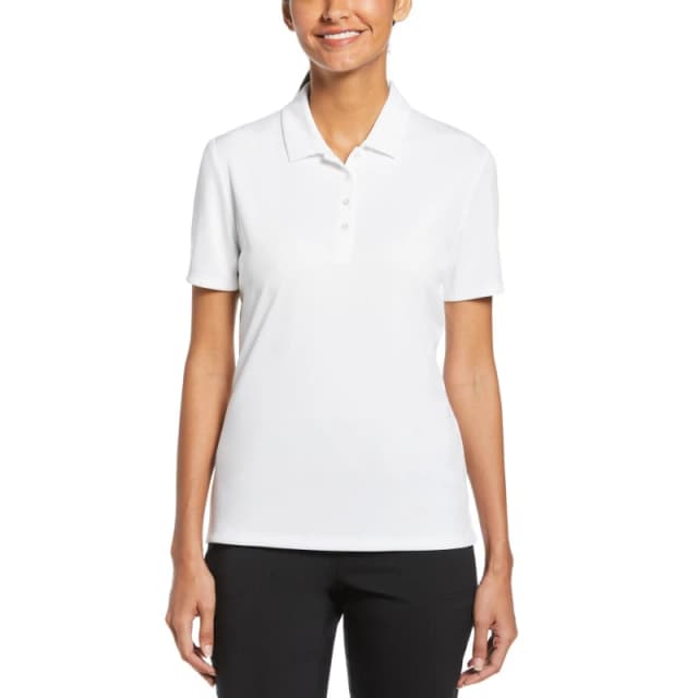 Callaway Womens Tournament Golf Short-Sleeve Performance Polo Shirt Bright White female 8 (XS)