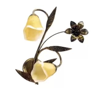 Alga Wall Lamp, Glass Shades, 2x E14