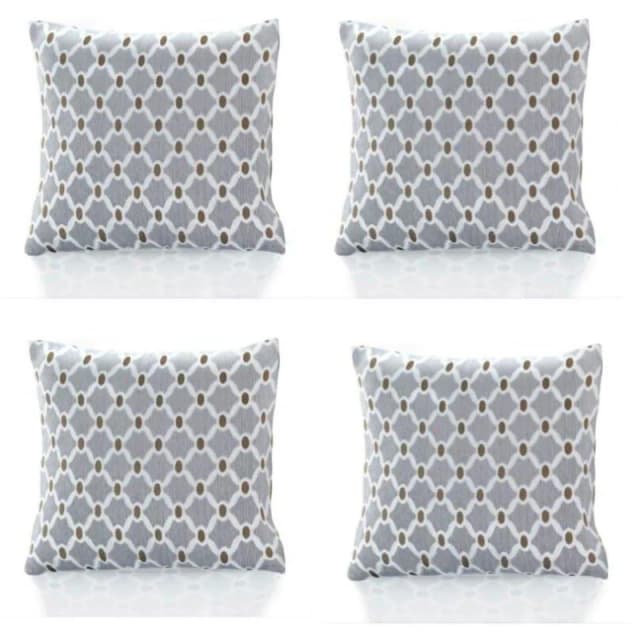 Alan Symonds Berkeley Geometric Chenille Cushion Set of 4 Silver unisex 45x45cm