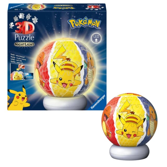 Ravensburger Pokemon 72 Piece Nightlight Puzzle - Interactive Glow-in-the-Dark Puzzle Toy for Kids & Collectors