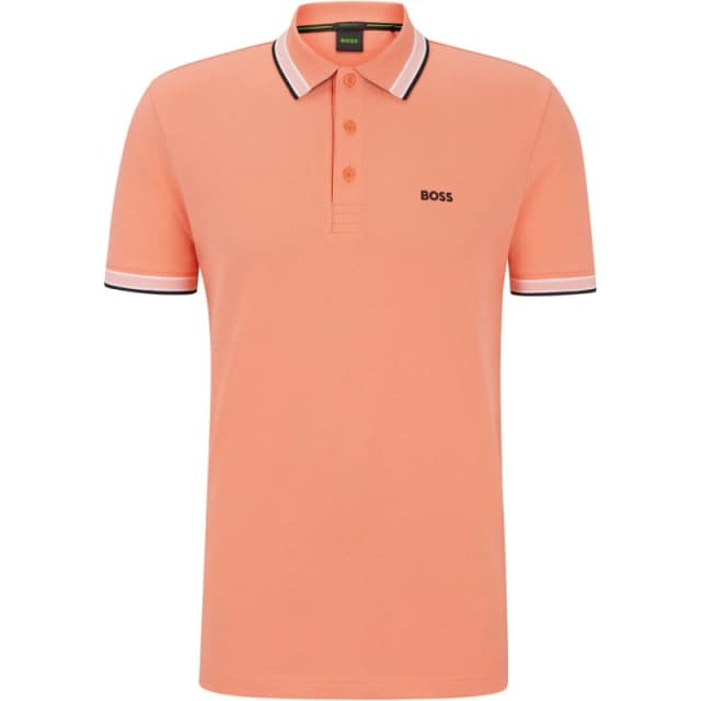 Boss Mens HBG Paddy Polo Shirt with Contrast Tipping Open Red male 2XL