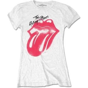 The Rolling Stones - Spray Tongue Womens X-Large T-Shirt - White