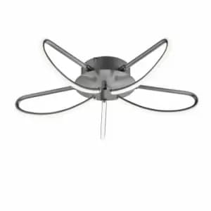 Nielsen Fiasta 49Cm Modern Integrated 5 Way LED Ceiling Light - A Contemporary Star Design Satin Silver Flush Ceiling