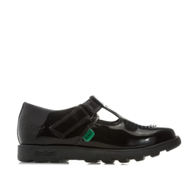 Kickers Children Fragma T-Bar Patent Shoes - Black 10 child