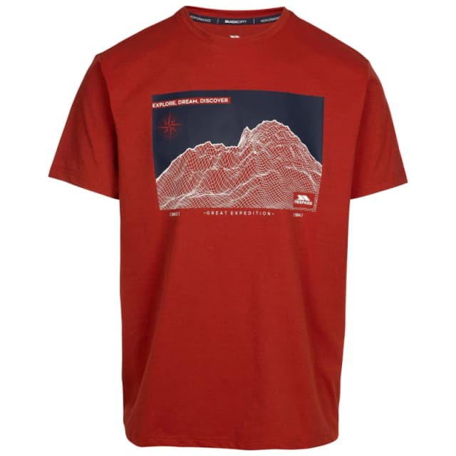 Trespass Trespass Men Sirgis Mountain TP75 T-Shirt in Coral Size: Medium Coral M Male 5063527152077
