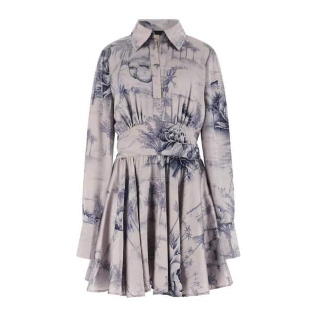 Guess Flared dress with long sleeves For Her Guess Concetta Flare Bleu Female S