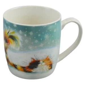 Kim Haskins Christmas Ginger Cat Porcelain Mug