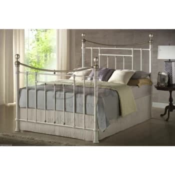 Birlea - Bronte Kingsize Bed - 5ft 150cm - Victorian Style Metal Bedstead - Cream