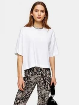 Topshop Panel Boxy T- Shirt - White