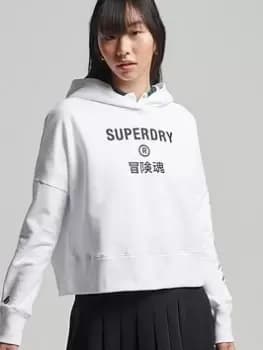 Superdry Code Core Sport Hoodie - White, Size 10, Women