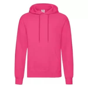 Fruit Of The Loom Mens Hooded Sweatshirt / Hoodie (M) (Fuchsia)