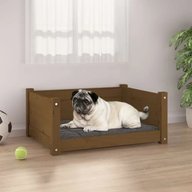 VIDAXL Dog Bed Honey Brown 65.5x50.5x28cm Solid Pine Wood Vidaxl 8720287140351