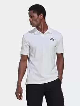 adidas Clubhouse 3-bar Tennis Polo Shirt, White Size M Men