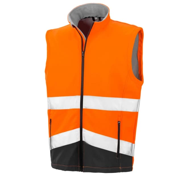 SAFE-GUARD by Result Mens Softshell Printable Gilet in Burnt Orange Size: Small Burnt Orange Male S