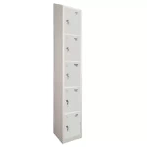 5 Door Locker, 450X450, Grey Carcass/Grey Doors, Sloping Top, Camlock