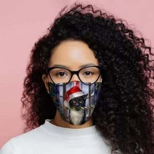 Jingle Bells Christmas Santa Beard Reusable Face Covering - Large