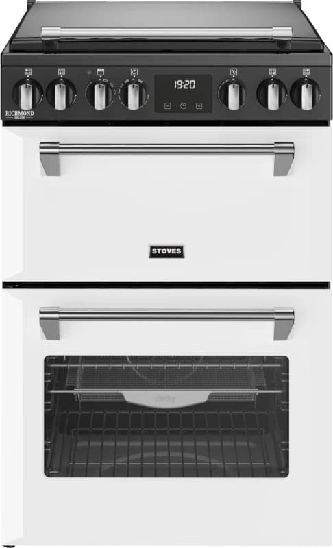 Stoves 60cm wide Double Oven Dual Fuel Richmond DX MRA 60DF Mini Range Cooker - Ice White - A/A Rated